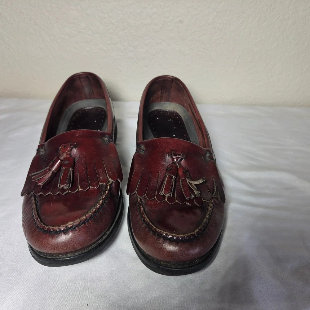 Rockport Mens 8.5 W Burgundy Leather Kiltie Tassel Loafers 2897 Brazil Oxblood